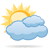 Mostly cloudy